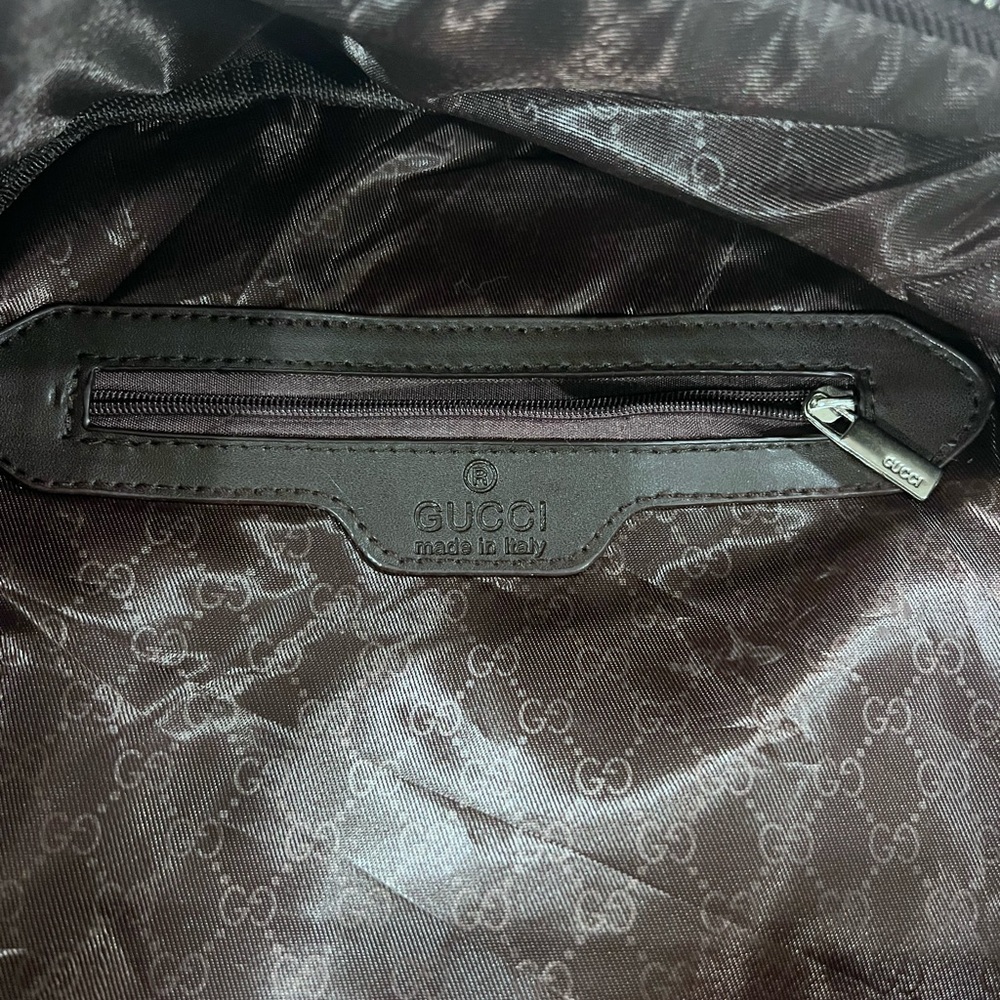Gucci Beige and Green Backpack with Red Stripes - Picture 8 of 10
